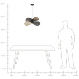 Wyld And Coco Aurora Pendant Lamp Black And Gold - Perforated Curved Shade, W60 X D50 X H150Cm - thumbnail 7