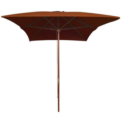 Berkfield Elegant Outdoor Parasol With Wooden Pole Terracotta 200X300 Cm - image 1