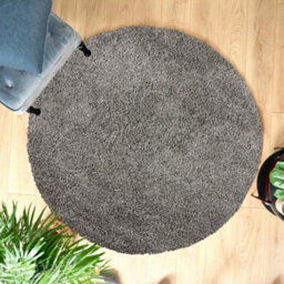 Bravich Silver Light Grey Shaggy Rug 120Cm Circle (4') - thumbnail 3
