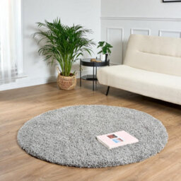 Bravich Silver Light Grey Shaggy Rug 120Cm Circle (4') - thumbnail 2