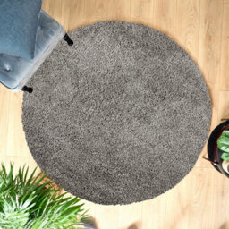 Bravich Silver Light Grey Shaggy Rug 120Cm Circle (4') - thumbnail 1