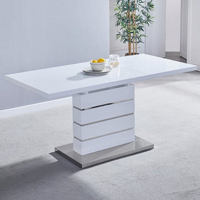 Furniture in Fashion Parini Small Extending High Gloss Dining Table In White - image 1