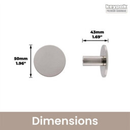 Keypak 5 Pack Flat Disc Aluminium Coat Hooks - Satin Nickel - Modern, Durable Wall Mounted Hooks For Home, Garage - thumbnail 3