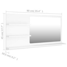Vidaxl Bathroom Mirror White 90X10.5X45 Cm Engineered Wood - thumbnail 9