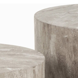 Furniture To Go Dice Round Coffee Table Set In Grey Marble - thumbnail 7