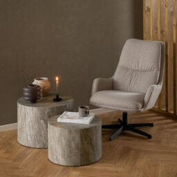 Furniture To Go Dice Round Coffee Table Set In Grey Marble - thumbnail 3