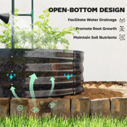 Outsunny 5 X 3 X 6Ft Galvanised Raised Garden Bed With Trellis, Dark Grey - thumbnail 9