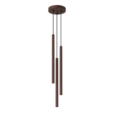 Sollux Lighting Pastelo Steel Brown 3 Lights Modern Pendant Lamps - image 1