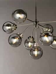 Elegant 9 Bulb Chandelier Ceiling Light In Polished Nickel Finish With Led E14 8W Bulbs - thumbnail 2