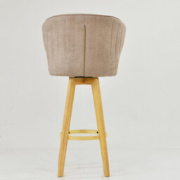 Lakeland Furniture Kalix Fawn Brown Fabric Wooden Leg Base Bar Stool - thumbnail 6