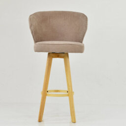 Lakeland Furniture Kalix Fawn Brown Fabric Wooden Leg Base Bar Stool - thumbnail 3