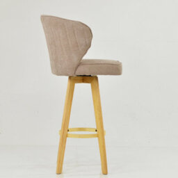 Lakeland Furniture Kalix Fawn Brown Fabric Wooden Leg Base Bar Stool - thumbnail 5