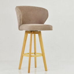 Lakeland Furniture Kalix Fawn Brown Fabric Wooden Leg Base Bar Stool - thumbnail 4
