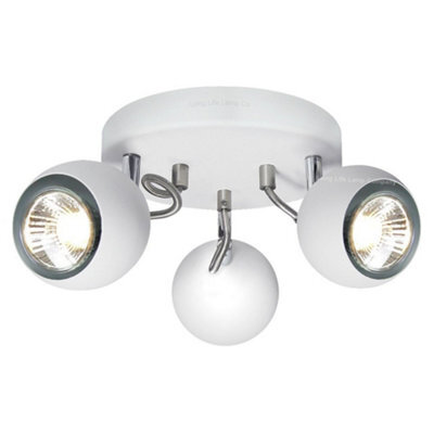 Long Life Lamps Company Matt White 3 Way Adjustable Eyeball Ceiling Spotlight Gu10 - image 1