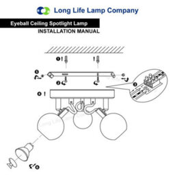 Long Life Lamps Company Matt White 3 Way Adjustable Eyeball Ceiling Spotlight Gu10 - thumbnail 9