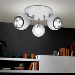 Long Life Lamps Company Matt White 3 Way Adjustable Eyeball Ceiling Spotlight Gu10 - thumbnail 8