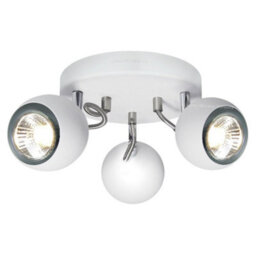 Long Life Lamps Company Matt White 3 Way Adjustable Eyeball Ceiling Spotlight Gu10 - thumbnail 1
