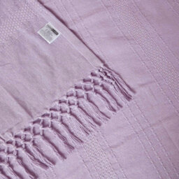 Homescapes Kashi Lilac Cotton Throw With Tassels 225 X 360 Cm - thumbnail 5