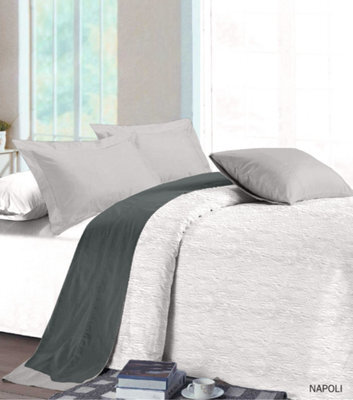 Bellissimo Home Napoli 100% Cotton Matelasse Bedspread. Textured White Bedspread