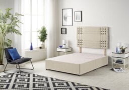 Somnior Beds Somnior Flexby Tweed Natural Divan Base With Headboard - Small Single - thumbnail 1