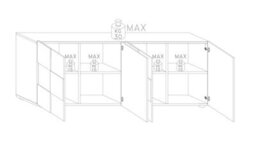 FurniComp LTD Furnicomp Giulia 4 Door White Gloss Sideboard With Mirrors - thumbnail 3