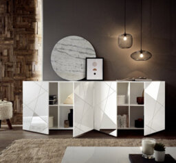 FurniComp LTD Furnicomp Giulia 4 Door White Gloss Sideboard With Mirrors - thumbnail 2