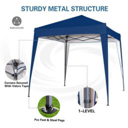 Mcc Direct 2X2 Pop Up Blue Gazebo With Sides - thumbnail 2