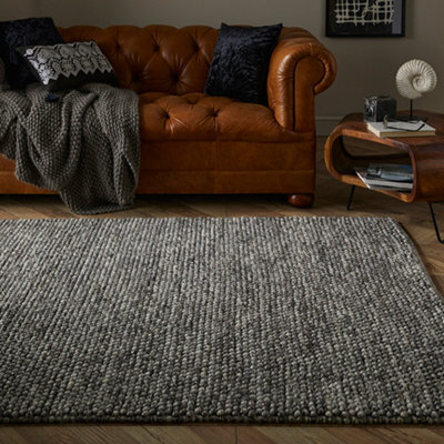 Naturelle Delilah 160X230Cm Motted Grey Wool Pebble Rug - image 1