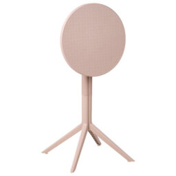 Wyld And Coco Beige Round Bistro Table 60Cm - Flip-Top Foldable Balcony Table For Two - thumbnail 5