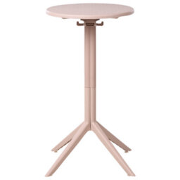 Wyld And Coco Beige Round Bistro Table 60Cm - Flip-Top Foldable Balcony Table For Two - thumbnail 4