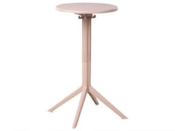 Wyld And Coco Beige Round Bistro Table 60Cm - Flip-Top Foldable Balcony Table For Two - thumbnail 1