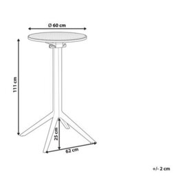 Wyld And Coco Beige Round Bistro Table 60Cm - Flip-Top Foldable Balcony Table For Two - thumbnail 3