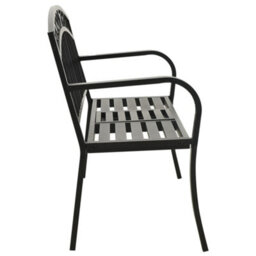 Berkfield Garden Bench With Table Black 120 Cm Steel - thumbnail 4