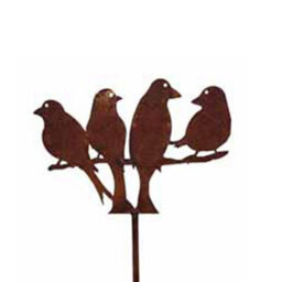 Poppy Forge Love Doves 4Ft (Pack Of 2) - Hand Made Traditional Forge, Plant Border Supports - Steel - W10 X H123 Cm - Bare Metal/ready To Rust
