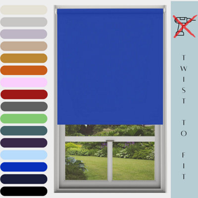 Caecus Blinds Mtm Blinds Outlet No Drill Blackout Roller Blind Electric Blue 180Cm - image 1