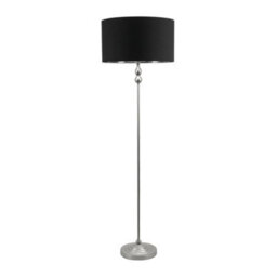 Valuelights Maggie Chrome Candlestick Floor Lamp With Black With Chrome Inner Lamp Shade - thumbnail 2