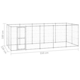 Berkfield Outdoor Dog Kennel Galvanised Steel 12.1 M2 - thumbnail 6