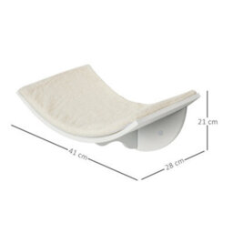 Pawhut Wood Cat Shelves, Wall-Mounted Cat Shelter, Curved Kitten Bed, White - thumbnail 3