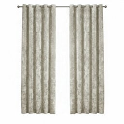 Crushed Velvet Eyelet Curtains Luxurious Finish For Contemporary Homes Cream - thumbnail 2