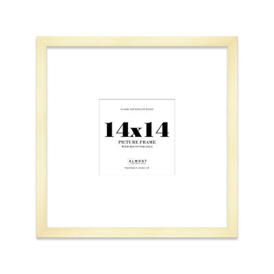 "14X14"" Gold Picture Frame - 14X14"" Square Frame With 10X10"" Mount For 14X14""/10X10"" Pictures Art Deco Style Room Decor, 1 Pack" - image 1