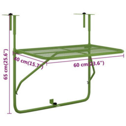 Walplus Balcony Table Green 60X40 Cm Steel - thumbnail 7