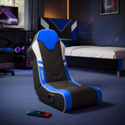 X Rocker Shadow 2.0 Audio Floor Rocker Gaming Chair For Kids - Blue And Black