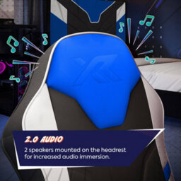 X Rocker Shadow 2.0 Audio Floor Rocker Gaming Chair For Kids - Blue And Black - thumbnail 5