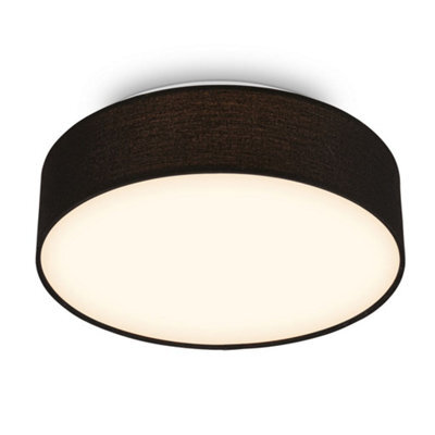 Briloner Mains-Powered Led Black Fabric Shade Ceiling Light (Dia)30Cm - image 1