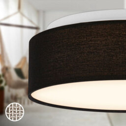 Briloner Mains-Powered Led Black Fabric Shade Ceiling Light (Dia)30Cm - thumbnail 3