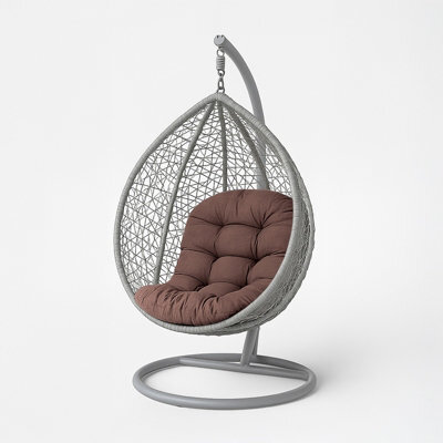 Homescapes Hanging Swing Chair Cushions For Garden, Outdoor Egg Chair Seat Pad Cushions, Chocolate Brown, 80 X 120 Cm - image 1