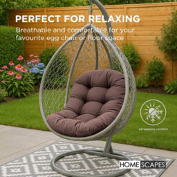 Homescapes Hanging Swing Chair Cushions For Garden, Outdoor Egg Chair Seat Pad Cushions, Chocolate Brown, 80 X 120 Cm - thumbnail 4