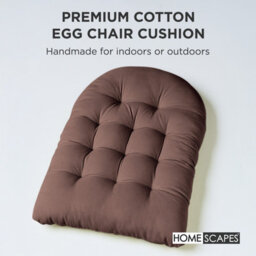Homescapes Hanging Swing Chair Cushions For Garden, Outdoor Egg Chair Seat Pad Cushions, Chocolate Brown, 80 X 120 Cm - thumbnail 2