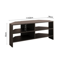 Roy Corner Tv Stand-Space-Saving Tv Unit & Tv Stand Cabinet For 43-48'' Tvs,compact Media Console With Open Shelves, Black - thumbnail 5