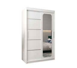 Arte Contemporary White Uppsala V2 Sliding Door Wardrobe 120Cm - Fresh Storage With Mirror - thumbnail 2